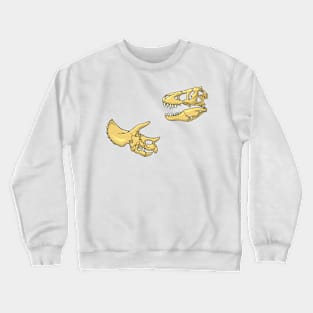 T-rex and Triceratops skulls Illustration Crewneck Sweatshirt